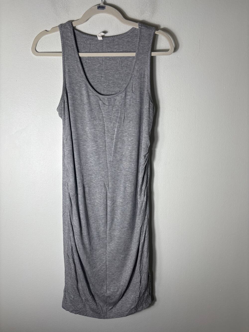 Pink Blush Maternity Gray Ribbed Maxi Dress Sz One Size